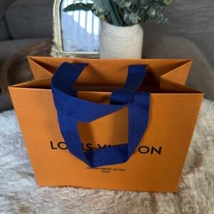 Louis Vuitton Tangerine Bag with Navy Handles